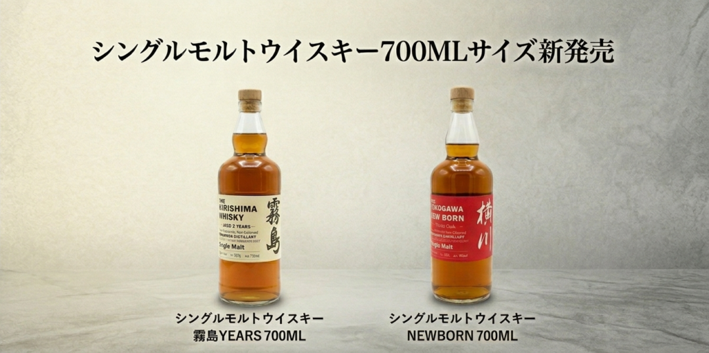 【ニュース】霧島横川蒸留所、人気ウイスキー「シングルモルト霧島 2 YEARS」および「横川 ニューボーン」の700mlフルボトルを6月15日より新発売